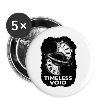 TIMELESS VOID – Le trou noir du temps - Lot de 5 petits badges (25 mm) - blanc - Devant