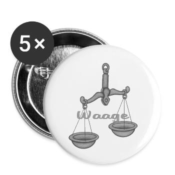 Sternzeichen Waage - Buttons klein 25 mm (5er Pack) - Weiß - Vorne