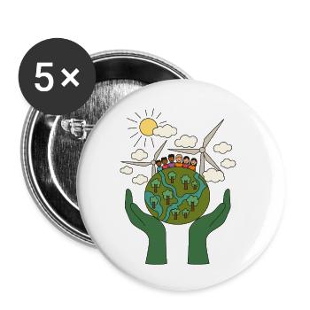 Green Energy in the Community - Buttons small 1''/25 mm (5-pack) - white - Front
