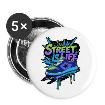 Baskets streetwear - Lot de 5 petits badges (25 mm) - blanc - Devant