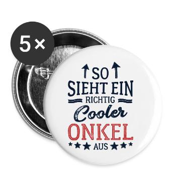 This is what a really cool uncle looks like - Buttons small 1''/25 mm (5-pack) - white - Front