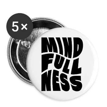 Conception de logo Mindfullness - Lot de 5 petits badges (25 mm) - blanc - Devant