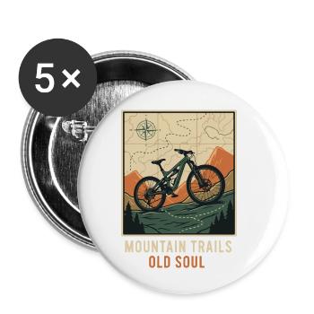Bergwege Alte Seele - Buttons klein 25 mm (5er Pack) - Weiß - Vorne