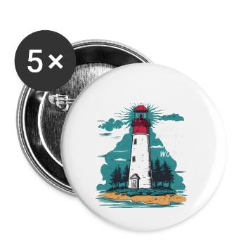 Cap Ferret Arcachon Bay Oysters Ocean Nature - Buttons small 1''/25 mm (5-pack) - white - Front