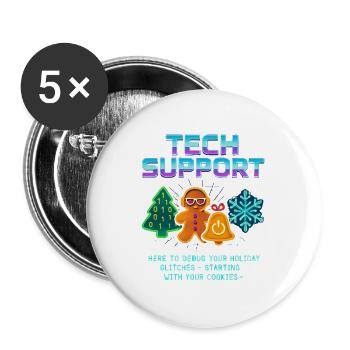 Lustiger Technischer Support Debug Weihnachten - Buttons klein 25 mm (5er Pack) - Weiß - Vorne