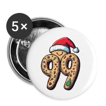99 Number Biscuit Christmas - Buttons small 1''/25 mm (5-pack) - white - Front