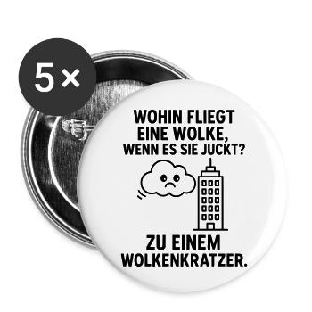 Blague pour enfants sur le nuage griffé - Lot de 5 petits badges (25 mm) - blanc - Devant