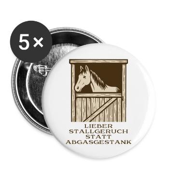 Mieux vaut l’odeur de l’écurie plutôt que celle des gaz d’échappement - Lot de 5 petits badges (25 mm) - blanc - Devant