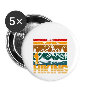 Wandern - Buttons klein 25 mm (5er Pack) - Weiß - Vorne
