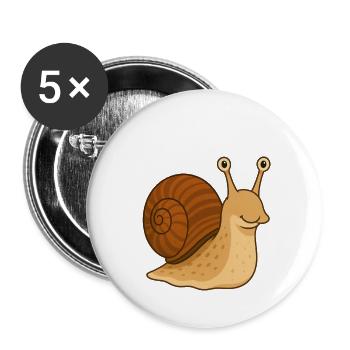 Schnecki - Buttons klein 25 mm (5er Pack) - Weiß - Vorne