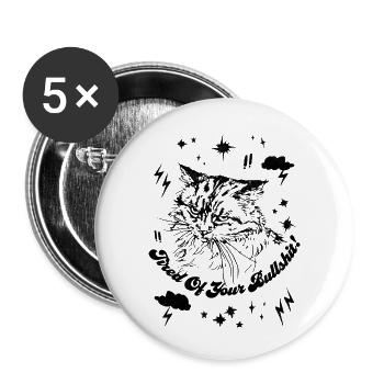 FATIGUÉ DE TES CONNERIES - Lot de 5 petits badges (25 mm) - blanc - Devant