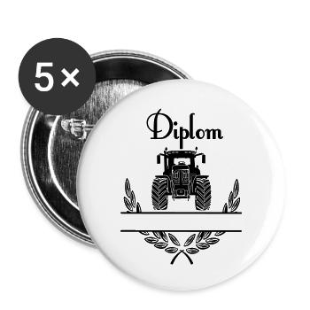Diplom Tractor – Espace de noms - Lot de 5 petits badges (25 mm) - blanc - Devant