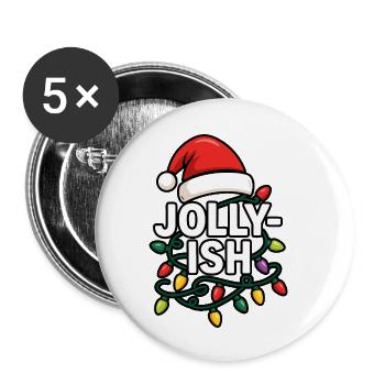 Joyeux Père Noël, drôle de sarca de Noël - Lot de 5 petits badges (25 mm) - blanc - Devant