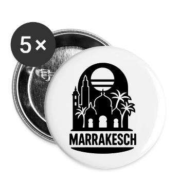 Marrakech Silhouette - Lot de 5 petits badges (25 mm) - blanc - Devant