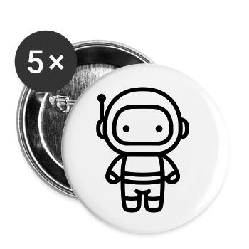 astronaute - Lot de 5 petits badges (25 mm) - blanc - Devant