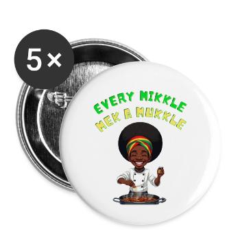 Jeder Mikkle Mek Ein Mukkle - Buttons klein 25 mm (5er Pack) - Weiß - Vorne