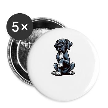 Parle au Paw Great Dane - Lot de 5 petits badges (25 mm) - blanc - Devant
