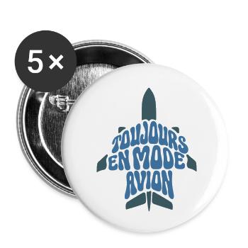 FLUGZEUGMODUS – lass uns reden. - Buttons klein 25 mm (5er Pack) - Weiß - Vorne
