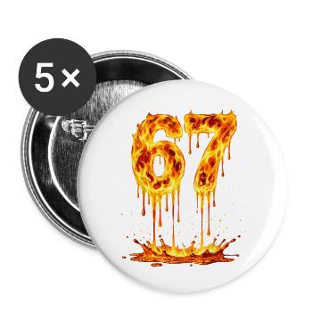 Six Seven Lava - Buttons klein 25 mm (5er Pack) - Weiß - Vorne
