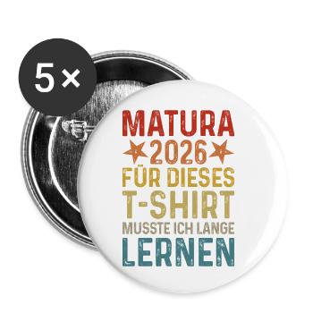 Matura 2026 - Buttons klein 25 mm (5er Pack) - Weiß - Vorne
