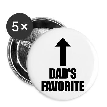 Préféré de papa Je suis le préféré de papa - Lot de 5 petits badges (25 mm) - blanc - Devant