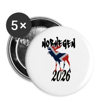 Elch 2026  - Buttons klein 25 mm (5er Pack) - Weiß - Vorne