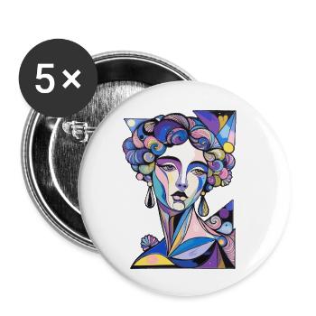 psychedelic surrealism - Buttons small 1''/25 mm (5-pack) - white - Front