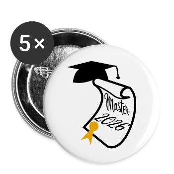 Master 2026 - Lot de 5 petits badges (25 mm) - blanc - Devant