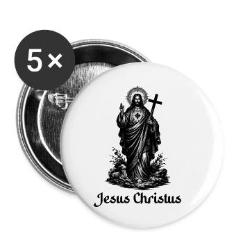 Mon Dieu - Lot de 5 petits badges (25 mm) - blanc - Devant
