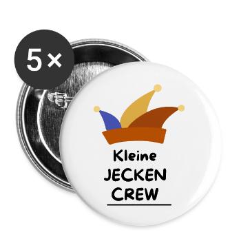 Little Jecken Crew – Conception familiale de Carnaval - Lot de 5 petits badges (25 mm) - blanc - Devant