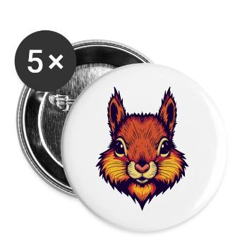 Bright autumnal squirrel - Buttons small 1''/25 mm (5-pack) - white - Front