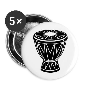 Conga africain - Lot de 5 petits badges (25 mm) - blanc - Devant