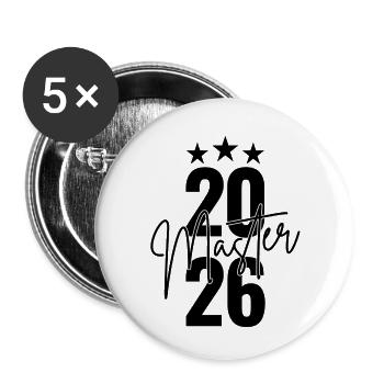 Master 2026 - Lot de 5 petits badges (25 mm) - blanc - Devant