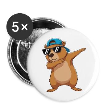 Cool Dabbing Bear Sonnenbrillen-Cartoon-Kunst - Buttons klein 25 mm (5er Pack) - Weiß - Vorne