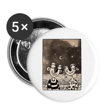 Moonlit Couple In Love by The sea - Buttons small 1''/25 mm (5-pack) - white - Front