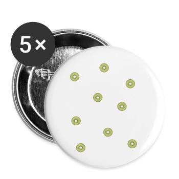 Kiwis - Buttons klein 25 mm (5er Pack) - Weiß - Vorne