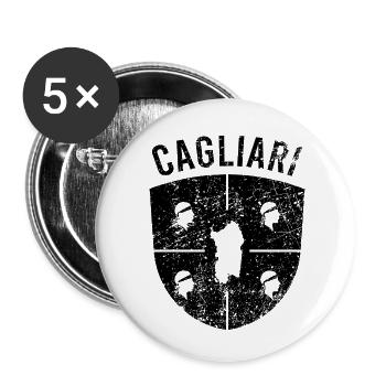 Cagliari Souvenir-T-Shirt Sardinien Geschenkdesign - Buttons klein 25 mm (5er Pack) - Weiß - Vorne