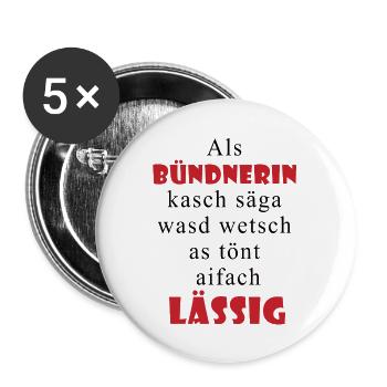 Graubünden casual saying - Buttons small 1''/25 mm (5-pack) - white - Front