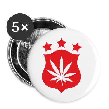 Cannabis – Weed – Legalisierung - Buttons klein 25 mm (5er Pack) - Weiß - Vorne