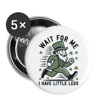 Leprechaun on the Run - Buttons small 1''/25 mm (5-pack) - white - Front