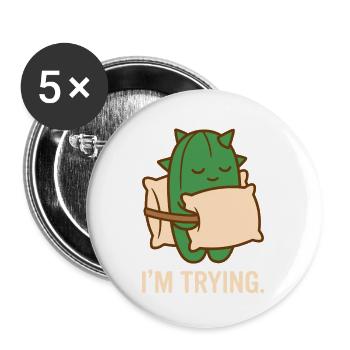 Prickly But Trying - Buttons small 1''/25 mm (5-pack) - white - Front