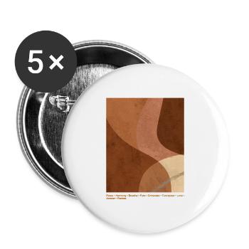 Peace & Harmony - Buttons klein 25 mm (5er Pack) - Weiß - Vorne