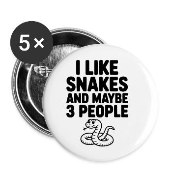 Ich mag Schlangen und vielleicht drei Leute - Buttons klein 25 mm (5er Pack) - Weiß - Vorne