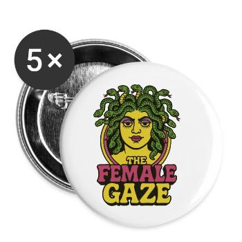 Medusa  The Female Gaze - Buttons small 1''/25 mm (5-pack) - white - Front