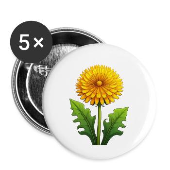Pissenlit - Lot de 5 petits badges (25 mm) - blanc - Devant