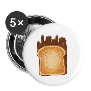 Toast au chocolat à la crème - Lot de 5 petits badges (25 mm) - blanc - Devant