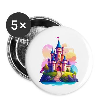 Colorful castle - Buttons small 1''/25 mm (5-pack) - white - Front