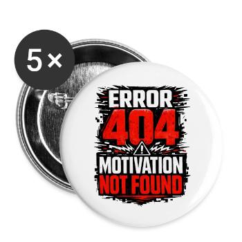 404 Motivation non trouvée Graphique - Lot de 5 petits badges (25 mm) - blanc - Devant