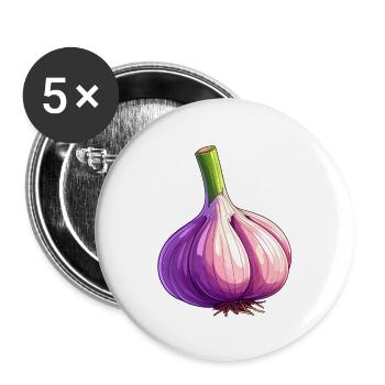 Ail - Lot de 5 petits badges (25 mm) - blanc - Devant