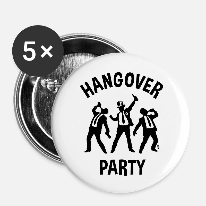 Hangover Party (Bachelor Party Beer B) - Buttons small 1''/25 mm (5-pack) - white
